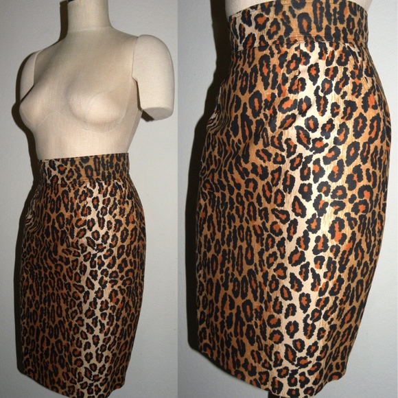 SOLD VTG 80s Patrick Kelly Leopard Pencil Skirt - Picture 3 of 8